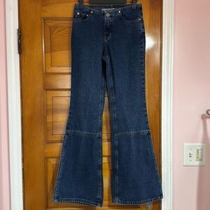 Hydraulic Vintage Split Hem Blue Denim Flare Jeans US 1/2 (24)